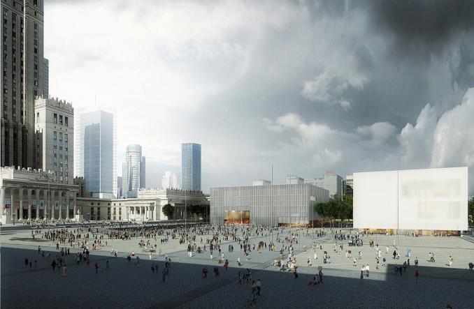 Budynki Muzeum Sztuki Nowoczesnej i teatru TR Warszawa, proj. Thomasa Phifera