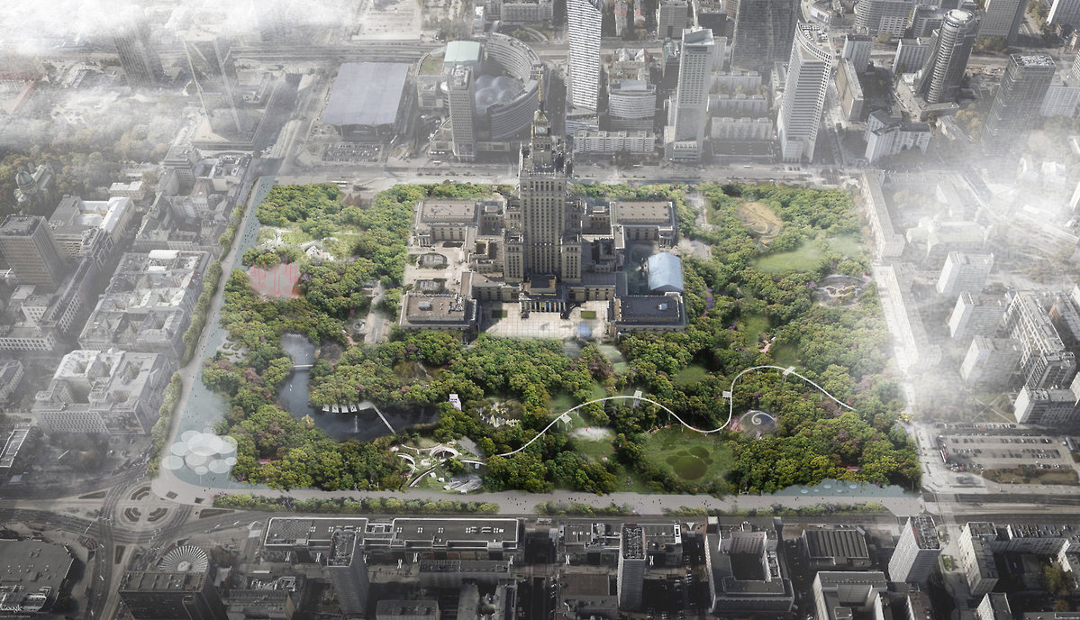 Wizualizacja pracy konkursowej "Plac Oddechu", autorzy Patrycja Stołtny, Michał Sapko, źr&oacute;dło: Futuwawa