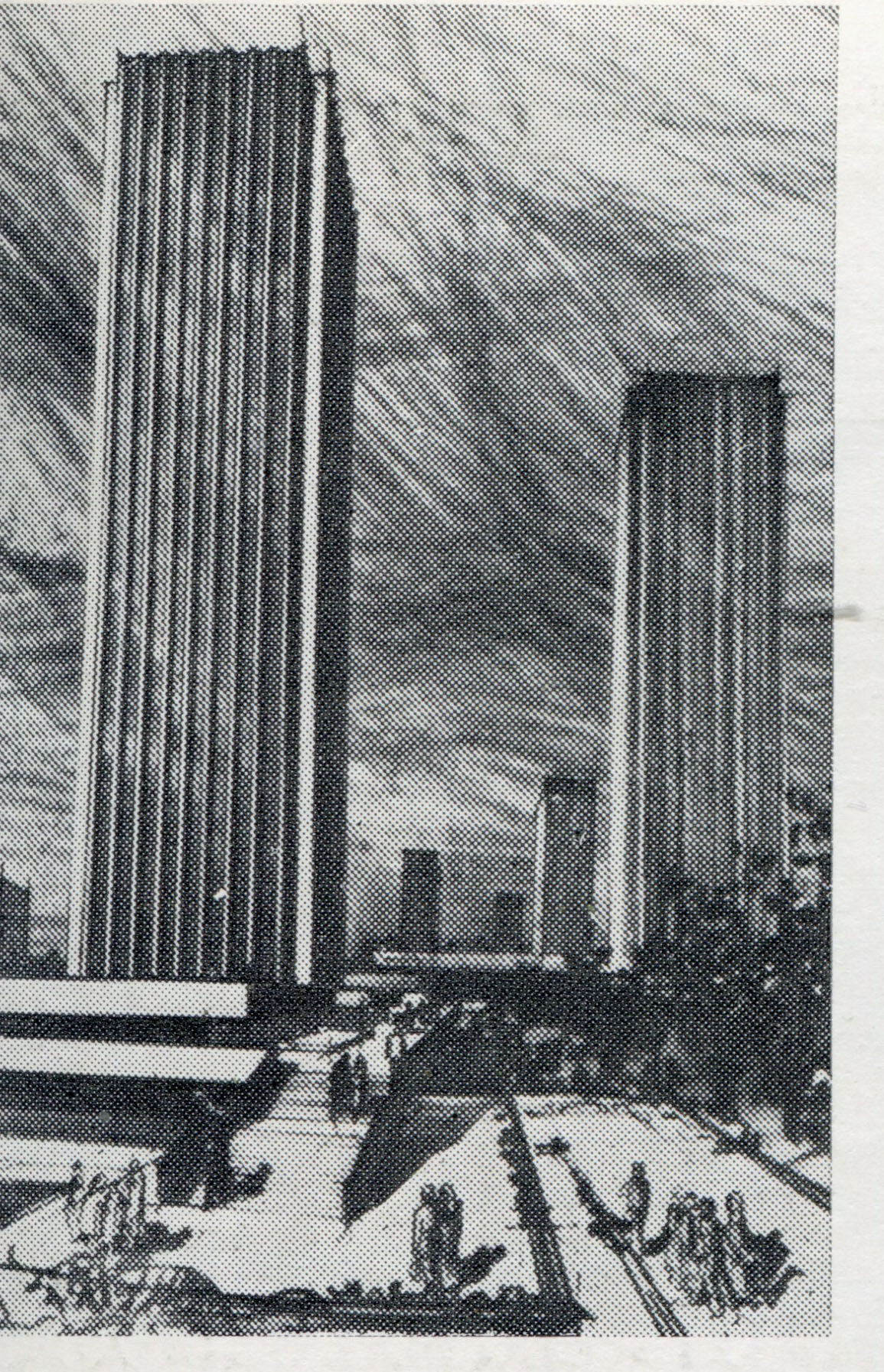 Wieżowiec Banku Handlowego SA, projekt 1977 r., źródło: "Architektura" 1978.
