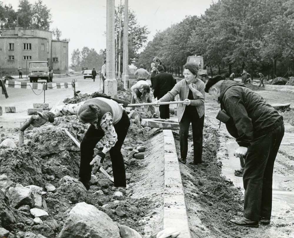 Budowa Wisłostrady, 1973, zbiory Ewy Tryuk-Blanc